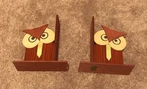 Cute Wooden Owl Bookends
